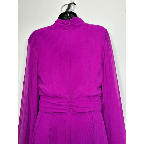 Milly Rosemary Mini Dress in Pleated Chiffon knee Length Dress Size 6 MSRP $450 - Picture 8 of 15